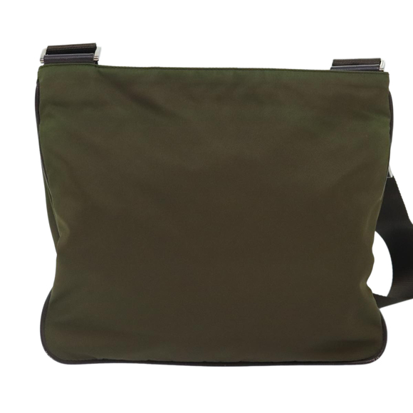 PRADA Shoulder Bag Nylon Khaki Silver Auth yk15095 - Picture 2 of 16